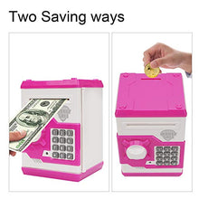Load image into Gallery viewer, Adevena Electronic Piggy Bank, Mini ATM Password Money Bank Cash Coins Saving Box for Kids, Cartoon Safe Bank Box Perfect Toy Gifts for Boys Girls (White Pink)
