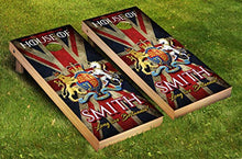 Load image into Gallery viewer, DaVinci Wrap Masters Long Live Britannia! Personalized Laminated Vinyl Corn Hole Board Decals.
