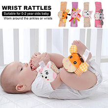 Load image into Gallery viewer, Summer Enjoyment Rattle Wrist Toy, Wrist Rattles Cartoon Animal Pattern Rattle Wrist Bands Toy for 02 Years Old Baby(011+013)
