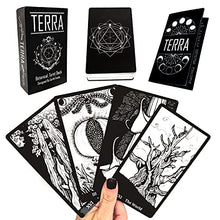 Load image into Gallery viewer, Terra Botanical Plant Tarot Deck - Indie Made 78 Card Deck with Guidebook Black 2.75inches x 4.75inches

