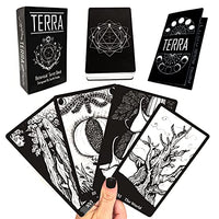 Terra Botanical Plant Tarot Deck - Indie Made 78 Card Deck with Guidebook Black 2.75inches x 4.75inches