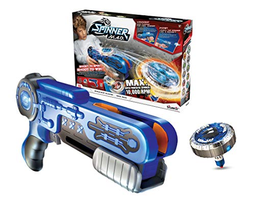 SilverLit 86300 Single Blaster Gun and Spinning top Spinner, Mixed Colours