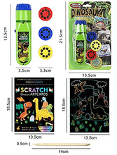 Load image into Gallery viewer, Georgie Porgy Scratch Art Torch Projectors Set, DIY Arts and Crafts Kits for Kids, Magic Rainbow Scratch Paper for Christmas Birthday Gift, Educational Science Set Wall Ceiling Tent Torch (Dinosaur)
