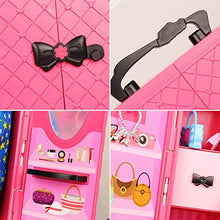 Load image into Gallery viewer, SOTOGO 11.5 Inch Girl Doll Closet Wardrobe with Doll Clothes and Accessories Include 11 Sets Doll Outfits Fashion Dresses Party Gowns Wedding Dress and Wardrobe Shoes Bags Necklaces Hangers Trunk
