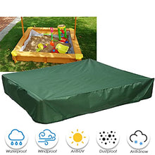 Load image into Gallery viewer, COOSOO Sandbox Cover Waterproof with Drawstring Sandbox Protective Square with Elastic Dust Protection for Sandpit Pool Toys Indoor Outdoor Garden Green
