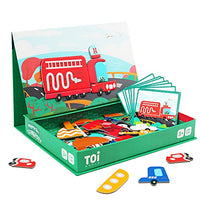TOI Kids Magnet Toys Magnetic Jigsaw Puzzle Boxes for Kids Age 3-7,Transport,Preschool Tabletop Toy for Toddlers Kids,Promoting Hand-Eye Coordination