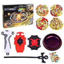 Load image into Gallery viewer, Ingooood Metal Fusion Battle Burst Gyro Toys for Kids, 4X High Performance Tops Attack Set with Launcher and Grip Starter Set and Arena Toys
