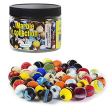 Load image into Gallery viewer, Player Glass Marbles with Marble Jar For Storage, Set of 50, 16mm, Assorted Colors
