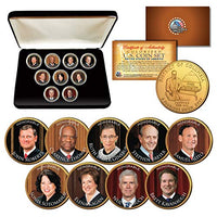 2018 Supreme Court JUSTICES Wash. DC Quarters 24K Gold Plated 9-Coin Set w/Box
