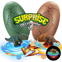 Load image into Gallery viewer, Light Up Dinosaur Egg Spinning Tops Dino Eggs Battle Top Toys Games of Christmas Easter Gift for 3-9 Year Old Boy Girl
