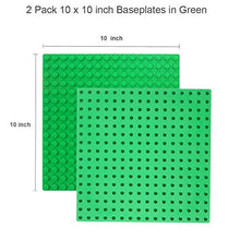 Load image into Gallery viewer, Building Baseplates for Building Bricks Bigger Size Bricks, 10&quot; x 10&quot;, 6 Pack, Blue and Green
