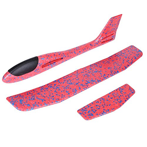 Tnfeeon Kids Throwing Flying Foam Glider Planes Toy, Manual Throw Aircraft Airplanes Model Durable Outdoor Sports Games for Boys Girls Children(Red)