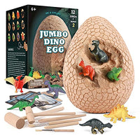 Dinosaur Egg Digging Toy, Oversized Dinosaur Egg Digging kit, Children's Toy with 12 Different Dinosaur Toys, Archeology and paleontological Toys