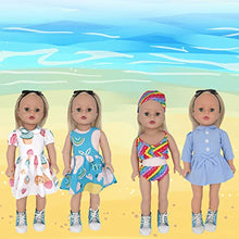 Load image into Gallery viewer, ZTWEDEN 40Pcs Doll Clothes and Accessories for 18 Inch Girl Doll Including 18&#39;&#39; Baby Dolls Wear ClothesSuit Dress Bikini Underwear Glasses Bag Necklace Bracelet Dog for 18 Inch Girl Baby Doll
