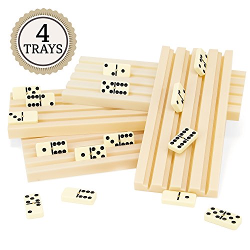 Brybelly Set Of Four Plastic Domino Trays â?? Premium Holder Racks For Domino Tiles, Great For Mexic