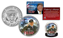 Load image into Gallery viewer, Donald Trump on The USS Gerald R. Ford Naval Warship Kennedy Half Dollar US Coin
