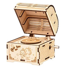 Load image into Gallery viewer, LCM 1 Set DIY Hand Crank Music Box 3D Wooden Model Adults Kids Self Assembly Wood Craft Kit Toys (Color : BYH703)
