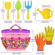 Load image into Gallery viewer, Gardening Tools Toy Set for Girls Boys with Beatiful Storage Bag, Watering Can, Gardening Gloves, Shovels, rake, Apron, Sun Hat kit for Children Kids Outdoor Play and Dress up Clothes Role Play
