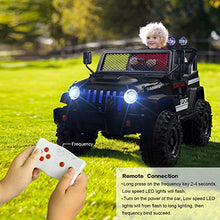 Load image into Gallery viewer, Kids Ride on Cars with Remote Control New Camouflage Color W/ Spring Suspension, Music, Story Playing, Colorful Lights, Sunshine Model (Black)
