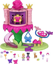 Load image into Gallery viewer, Polly Pocket Rainbow Funland Fairy Flight Ride Playset, Polly &amp; Friend Dolls, 15 Accessories, Dispenser Feature for Surprises, Great Gift for Ages 4 &amp; Up

