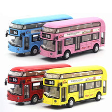 Load image into Gallery viewer, HMANE Pull Back Cars Alloy Double Decker School Bus Construction Vehicles Mini Model Car Toys with Light (Red)
