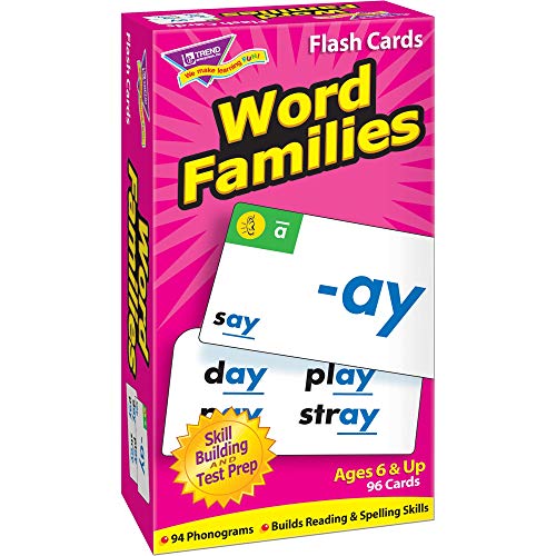 TREND ENTERPRISES, INC. Word Families Skill Drill Flash Cards, 3 X 6 in