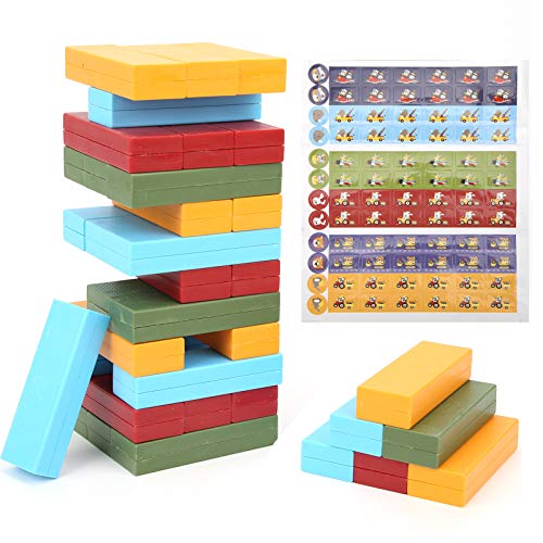 Fybida Blocks Stacking Game Tumbling Tower Blocks Stacking Game Children Educational Tumbling Tower Balancing Gmae with Lightweight for Educational Toy