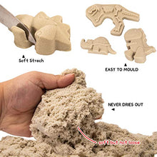 Load image into Gallery viewer, Play Sand for Kids, 3lbs Magic Sand, Dinosaur Sand Molds Tools, Dinosaur Figure Toys, Sand Tray and Storage Bag, 44PCS Sandbox Toys Set for Toddlers Kids Boys Grils
