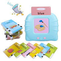 Talking Flash Cards Educational Toys - Talking Flashcards Learning Toys for Toddlers - Montessori Toys Flash Cards for Age 2 3 4 5 6 - Blue