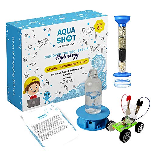 Aquashot Box - Set of 3 DIY Water Science Toys - Salt Water Powered Car, Water Tornado Maker, Water Purification System | STEM Learning, Easy to Assemble, A Great Science-Based Educational Activity