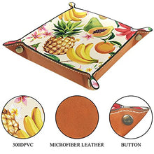 Load image into Gallery viewer, Dice Tray Fruit Pineapple Dragon Papaya Banana Dice Rolling Tray Holder Storage Box for RPG D&amp;D Dice Tray and Table Games, Double Sided Folding Portable PU Leather
