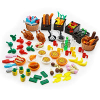 BroTex City Food Accessories - Building Block Friends Animals Bricks, People House Kitchen Farm Restaurant MOC Pieces Parts, Classic Party Favors Toys for Boys Girls