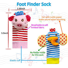 Load image into Gallery viewer, JOYLEX Soft Baby Wrist Rattle Foot Finder Socks Set,Cotton and Plush Stuffed Infant Toys,Birthday Holiday Birth Present for Newborn Boy Girl 0/3/4/6/7/8/9/12/18 Months Kids Toddler,8pcs
