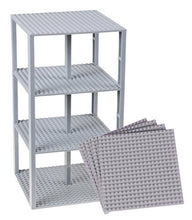 Load image into Gallery viewer, Strictly Briks Classic Baseplates 6&quot; x 6&quot; Brik Tower 100% Compatible with All Major Brands | Building Bricks for Towers and More | 4 Light Gray Stackable Base Plates &amp; 30 Stackers
