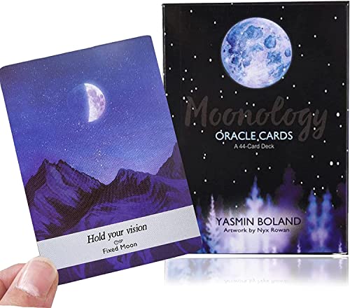 AIEWEV Moon Oracle Tarot Cards Deck, A 44-Card Deck, Fortune Telling Cards Decks,Fortune Telling Game for Beginners