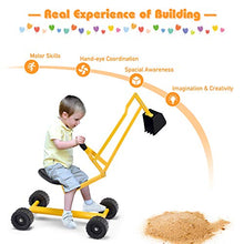 Load image into Gallery viewer, Costzon Kids Ride on Sand Digger with Wheels, Heavy Duty Steel Digging Scooper Excavator Crane with Rotatable Seat for Dirt, Snow, Beach, Outdoor Sandbox Play Toy
