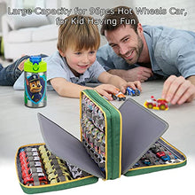 Load image into Gallery viewer, KISLANE 96 Toy Cars Storage Case Compatible with Hot Wheels, Toy Cars Organizer Storage for Mini Toys, Hot Wheels Car, Matchbox Cars, Small Dolls(Bag Only) (Green)
