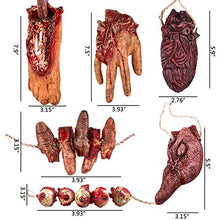 Load image into Gallery viewer, ToLanbbt Halloween Scary Bloody Broken Body Parts, Fake Severed Hand Props Fits for Haunted House, Halloween Decorations Supplies (6pcs Body Parts)
