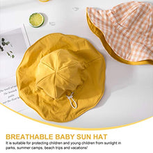 Load image into Gallery viewer, NUOBESTY Baby Sun Hat Toddler Bucket Cap Kids Breathable Bucket Sun Protection Hat Fisherman Hat for Summer Beach Outdoor Activities Yellow
