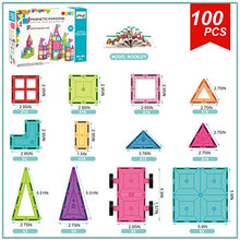 Load image into Gallery viewer, Landtaix Kids Magnet Tiles Toys New Upgrade 100Pcs Oversize 3D Magnetic Building Blocks Tiles Set,Inspirational Educational Toys for 3 4 5 6 Year Old Boys Gilrs Gifts
