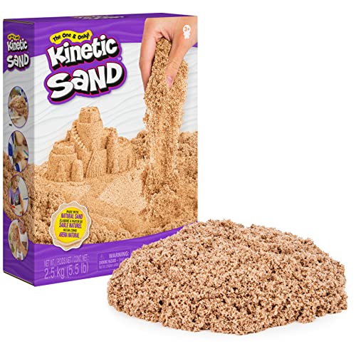 Kinetic Sand, 2.5kg (5.5lb) of All-Natural Brown Sensory Toys Play Sand for Mixing, Molding & Creating