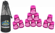 Load image into Gallery viewer, Speed Stacks Set of 12 Competition 4&quot; Pink Zippy Leopard Cups with Carrying Bag
