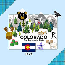 Load image into Gallery viewer, The Learning Lovey U.S. State Facts Sensory Tag Crinkle Stroller Toy for Baby (Colorado)
