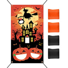 Load image into Gallery viewer, TUPARKA Halloween Cornhole Game Supplies Halloween Bean Bag Toss Games Set with 4 Bean Bags 19.7 ft Rope Halloween Party Games Supplies for Children Family Game Party Favor
