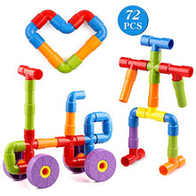 Load image into Gallery viewer, Joqutoys STEM Building Blocks Toy, 72 Pieces Creative Pipe Tube Sensory Toys, Construction Set Build Bicycle, Tank, Scootie, Motor Skills Endless Design Educational Learning Toys for Kids Aged 3+
