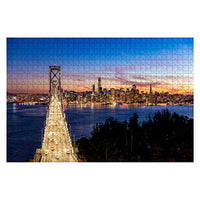 Wooden Puzzle 1000 Pieces san Francisco Skyline and Bay Bridge Skylines and Pictures Jigsaw Puzzles for Children or Adults Educational Toys Decompression Game