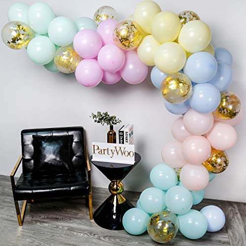 PartyWoo Pastel Balloons, 70 pcs 12 Inch Pastel Latex Balloons