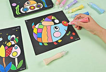 Load image into Gallery viewer, Yesier 18 Colored Peel and Sand Art Kits Sheets for Kids Scenic Sand with 27 Sheets Sand Art Painting Cards and 2 Pcs Scratch Sticks for Kids&#39; Arts and Crafts (18 Colors+27 Sheets)
