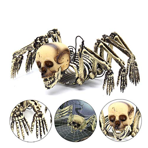 A Must-Have Halloween Skeleton Bones and Skull for Halloween Decor or Spooky Graveyard Ground Decoration Horrid Scare Scene Toys Props (White)