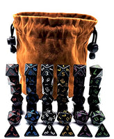 DND Dice Bag Large dice Bag Tabletop Game Pouch Brown Velvet dice Bag with 6 Black dice Sets